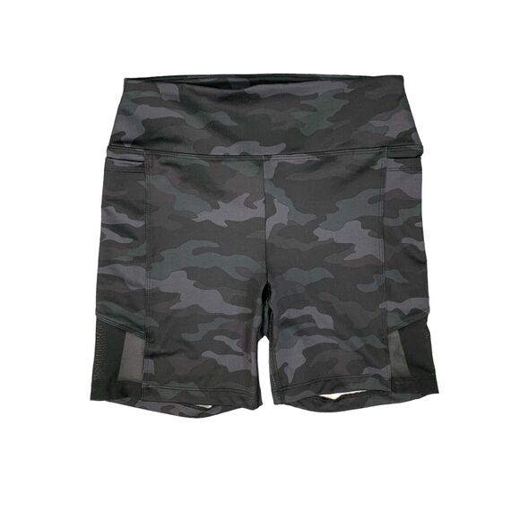 Pink Victorias Secret Shorts Womens S Multi Camo Biker Mesh Panel Pockets Fitted - Picture 1 of 11